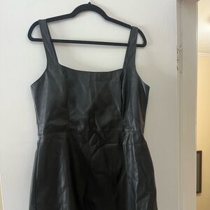 Elegant Black Leather Dress